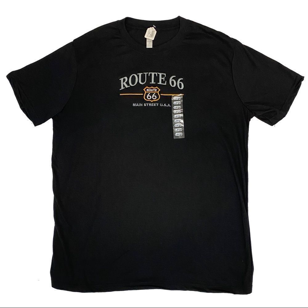 Route 66 Men’s Black Short Sleeve Tee Shirt Size Large